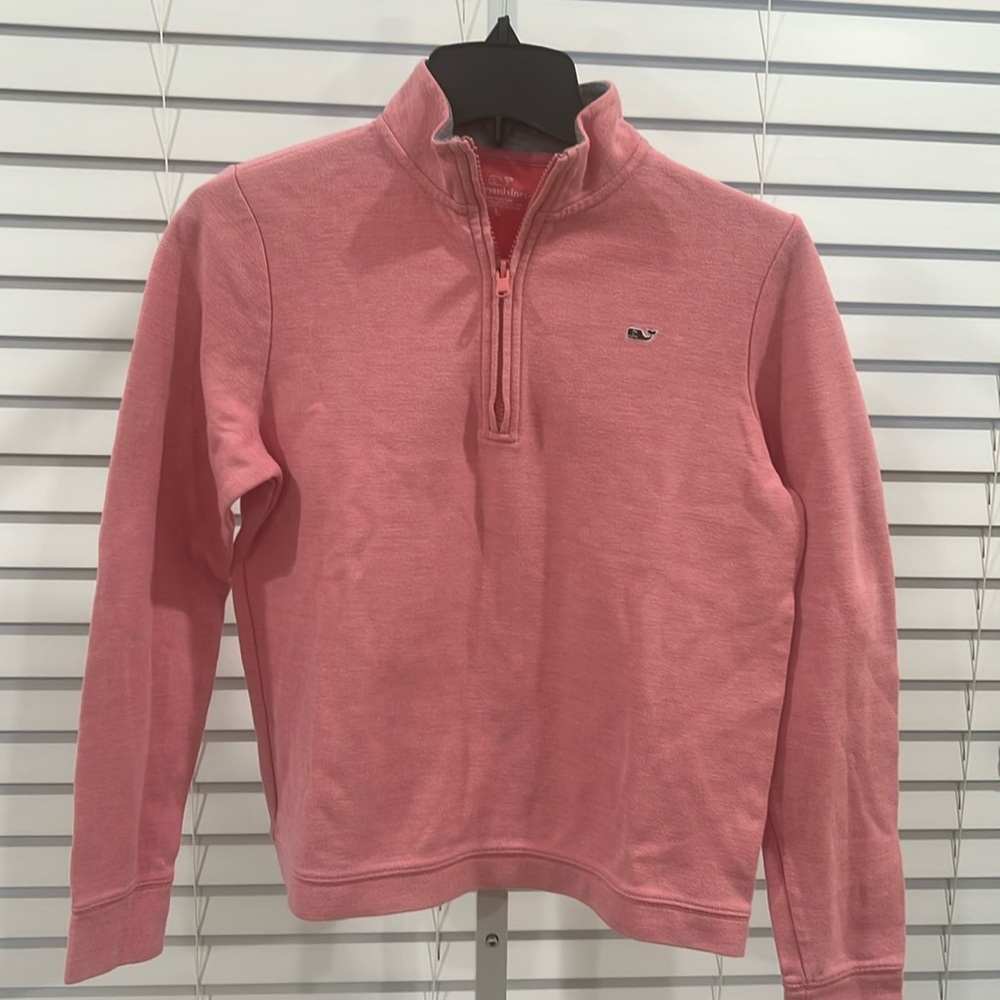 Boys Vineyard Vines Quarter Zip Pink